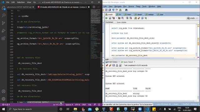 Administración Oracle - LCOA - ArchiveLogs - 31-01-2021 смотреть онлайн