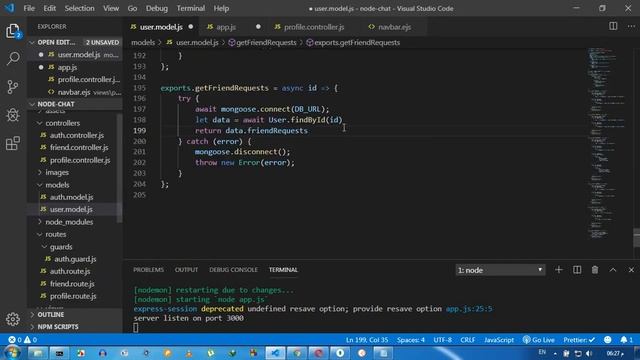 [Arabic] Node JS #54- Chat App - Get Friend Requests - نود جي اس - تطبيق التواصل - عرض طلبات الصداق смотреть онлайн