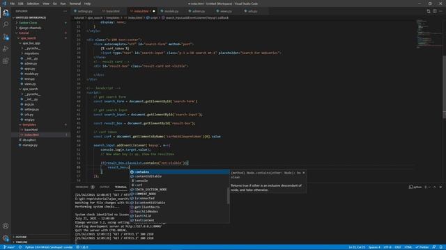 Django Live Search Using Ajax and Javascript || Django-Ajax || Django with javascript смотреть онлайн