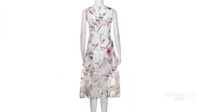 Одежда с AliExpress. Красивое женское платье ниже колен без рукавов с v-образным вырезом. смотреть онлайн
