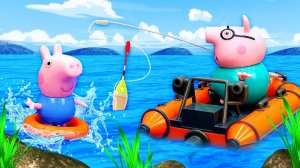 Семья Пеппы на рыбалке — Видео для детей про игрушки Свинка Пеппа на русском языке