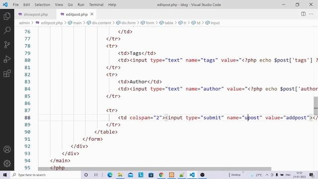 Update Post in Admin Panel Complete Blog in PHP part9 смотреть онлайн