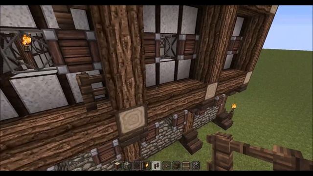 Minecraft 2 Story Medieval House w/ Horse StablesTutorial смотреть онлайн