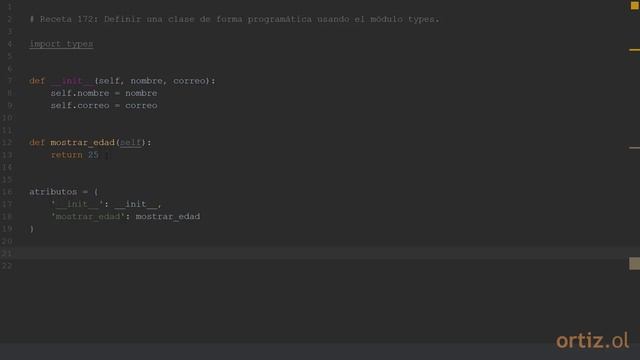 Python 3 - Receta 172: Definir una Clase de Forma Programática usando el Módulo types смотреть онлайн