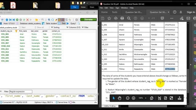 Data Base Task 06 | Write an Update Query Statement| 1st Year | Java Institute | kalindu Senarathne смотреть онлайн