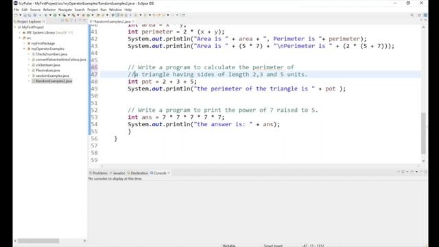 Java operator examples смотреть онлайн