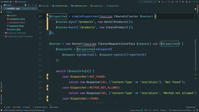 Refactoring to Controllers Creating a RESTful API with ReactPHP смотреть онлайн