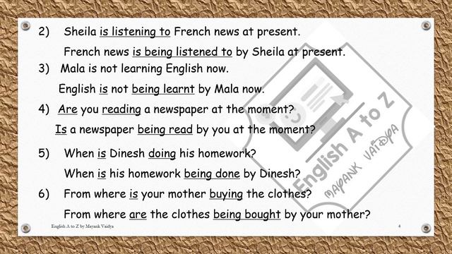 2.3 Change the Voice: Continuous Present Tense, Part - 1(Explanation) смотреть онлайн