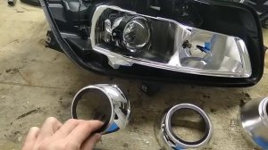 OPEL INSIGNIA 2011 тюнинг передних фар ретрофит, установка светодиодных линз Bi Led