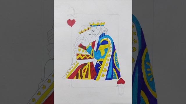Doodle pinterest ideas || King and Queen ??|| Deck card ♠️?| #cards #couple #doodle #drawing смотреть онлайн