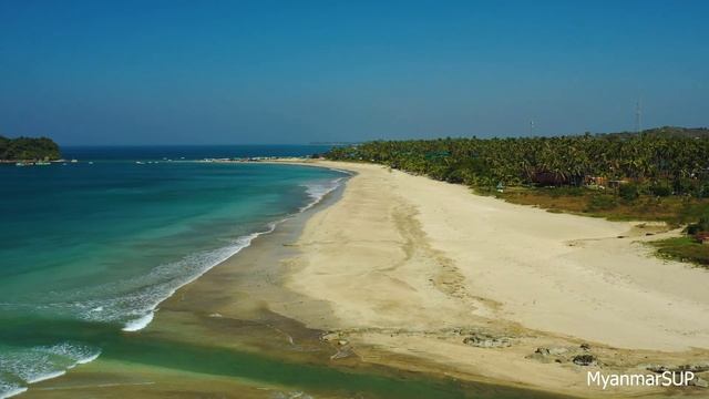 Myanmar Ngwe Saung beach drone video 4k смотреть онлайн