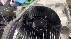 Ремонт фар Toyota Prado 120 - установка светодиодных линз Aozoom. До/ После