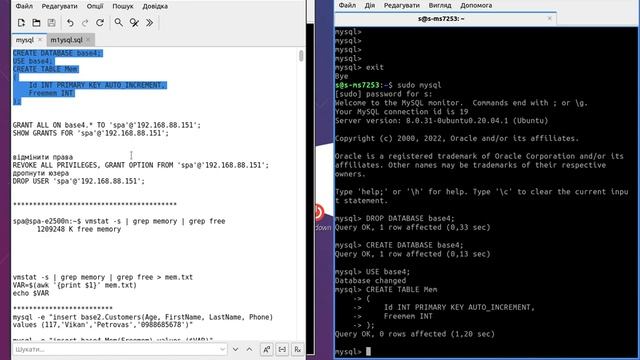 MySQL & bash example смотреть онлайн