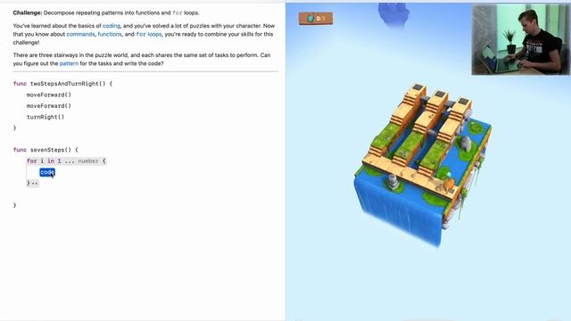Swift Playgrounds на русском, For Loops 5 урок | Branch Out смотреть онлайн