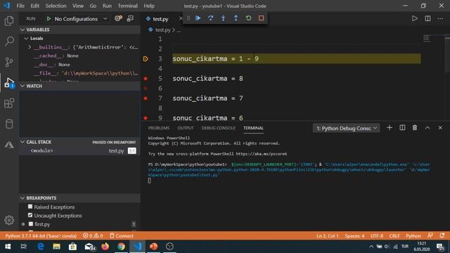 Python Dersleri - 4 | Python Debug (Hata Ayıklama Modu) Kurulumu ve Kullanımı Visual Studio Code il смотреть онлайн
