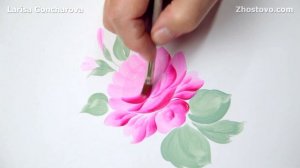 Рисуем цветы акрилом. Роза. Простая техника в стиле Жостово. Мастер-класс от Художника Гончаровой