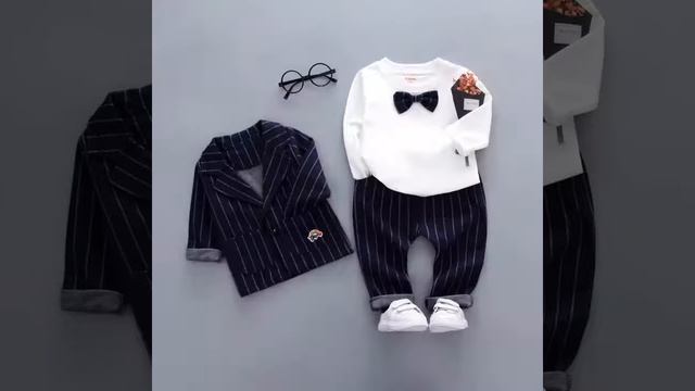 Children-s Clothing 2020 Autumn Baby Boy Clothes Set Formal Striped Gentlemen Boy Suit+long смотреть онлайн