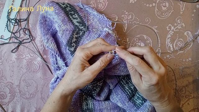 Вязание.Боковые разрезы по низу джемпера смотреть онлайн