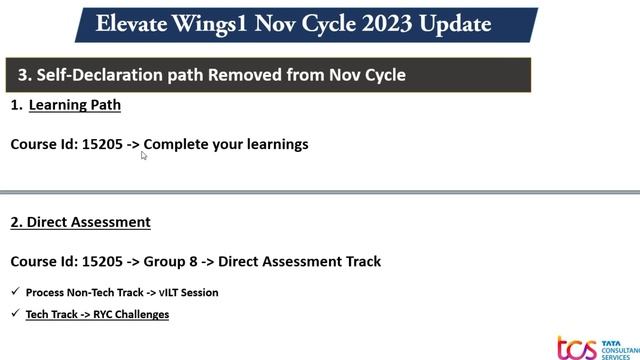 Tcs Elevate Wings1 November 2023 Update |Wings-1 Lastes changes nov 2023| смотреть онлайн