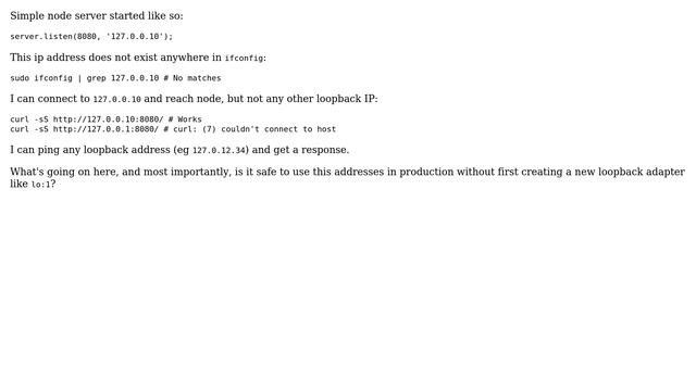 DevOps & SysAdmins: How can node.js bind to loopback IPs that don't exist? смотреть онлайн
