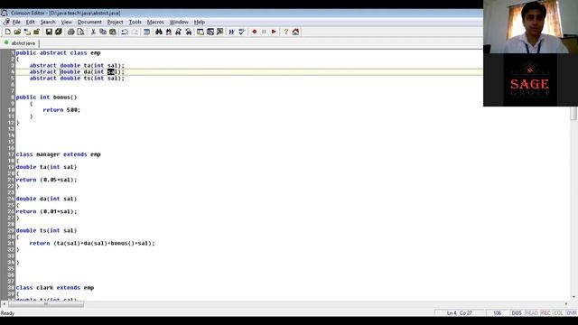 Abstract Class in Java By Dr Kapil Chaturvedi, Java Lab CS-306 смотреть онлайн