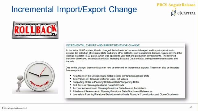 Incremental Import/Export Change [Oracle PBCS Update - August 2018] смотреть онлайн