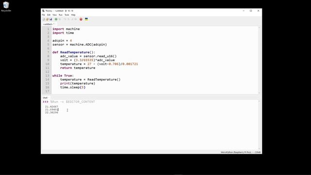 Raspberry Pi Pico onboard Temperature Sensor смотреть онлайн