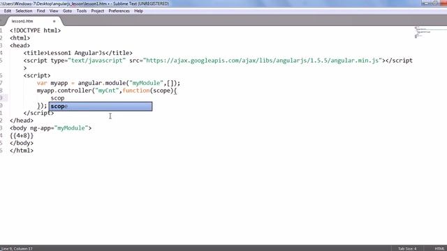 Урок 1. AngularJS модуль и контроллеры. смотреть онлайн