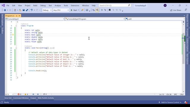 Default Values of Datatype in C# Dotnet смотреть онлайн