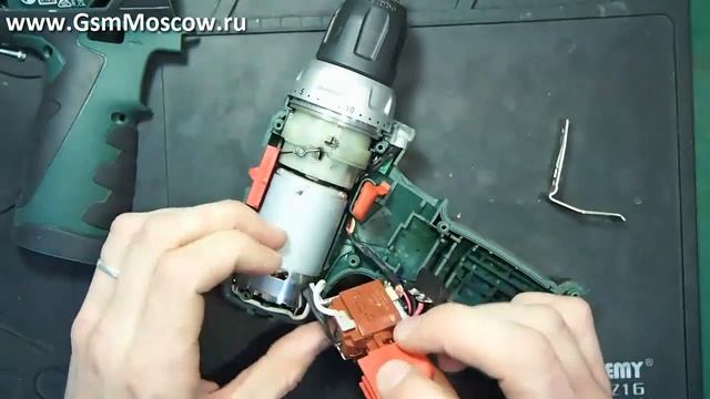 Ремонт шуруповерта Metabo RYOBI CSD41 когда он реагирует на нажатие но не работает, своими руками смотреть онлайн