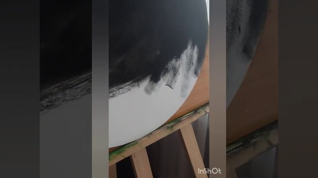 Black Acrylic Background For Painting. Making A Background.Черный фон акрилом для картины.