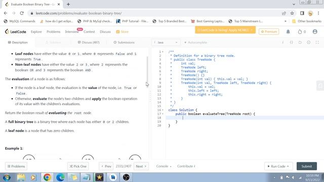Evaluate Boolean Binary Tree | Leetcode 2331 | Amazon Google Facebook interview question смотреть онлайн