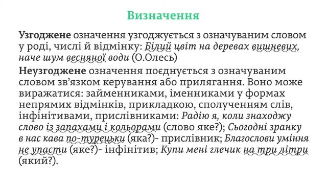 ЗНО. Укр.мова. 16.4.1. Означення узгоджене й неузгоджене. Способи вираження означень смотреть онлайн