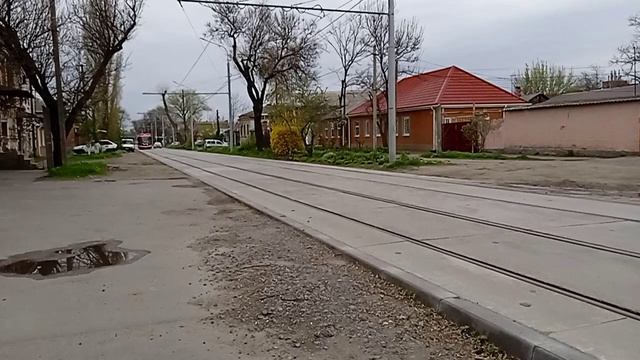 Трамвай мод. 71-628 № 45 маршрут 8 г. Таганрог, Улица Карла Либкнехта смотреть онлайн