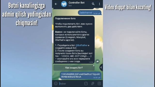 BOT YORDAMIDA TELEGRAM KANALNI BOSHQARISH смотреть онлайн