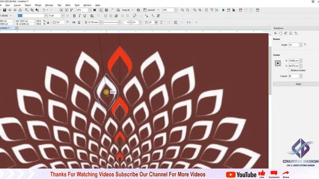 Round Shape Design # CNC Design Cutting # 2D design In corelDraw # Creative Design смотреть онлайн