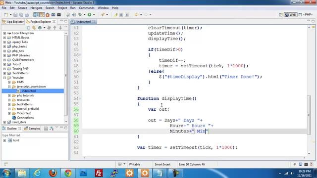 Create a Javascript count down using jquery, php, and JSON смотреть онлайн