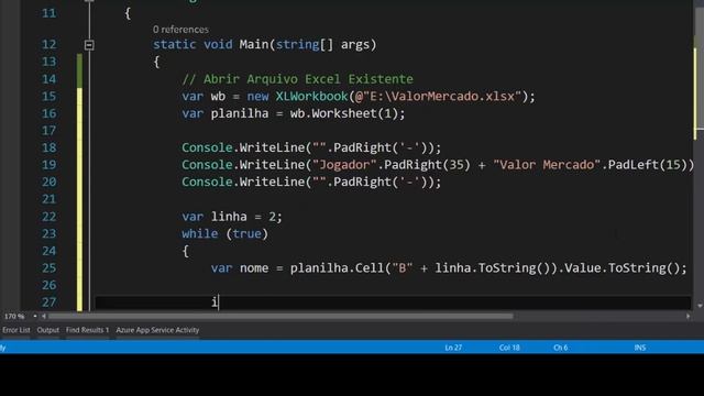 Lendo Excel - C# - Visual Studio - Baby Steps смотреть онлайн