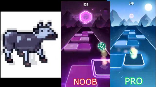 Polish Cow 8 bit meme - Noob VS PRO - Tiles Hop смотреть онлайн