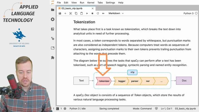 Tokenizing text using spaCy смотреть онлайн