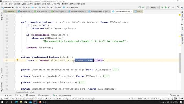 Java - урок 53.4 (реализация своего ConnectionPool) смотреть онлайн