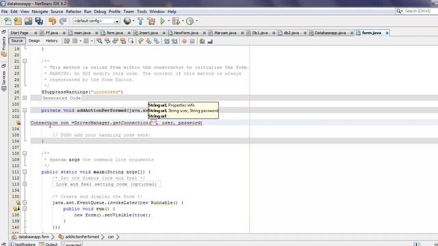 form in java connected to oracle database (insert) смотреть онлайн