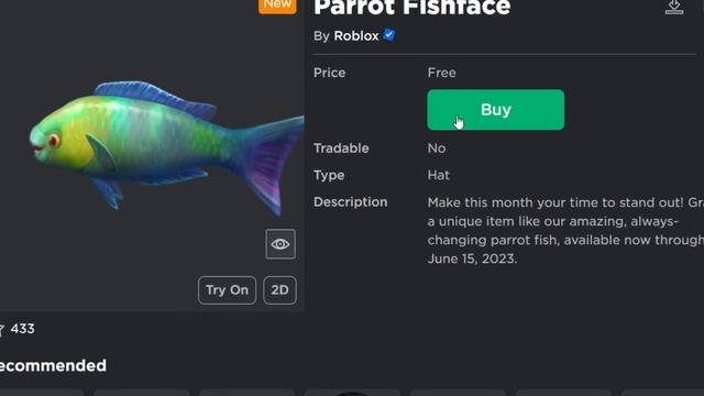 FREE ACCESSORY! HOW TO GET Parrot Fishface! (ROBLOX) смотреть онлайн