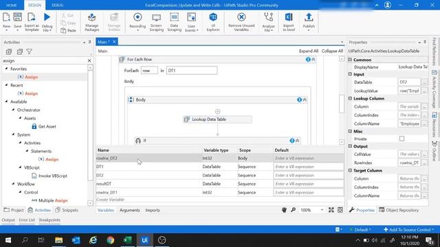 UiPathTutorial 29-Compare two excel sheets and update the cells |Lookup Data Table |Excel Compariso смотреть онлайн