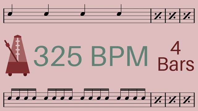 Metronome Click Track - 4 Bars Quarter to Sixteenth Notes 325 bpm - Smartronome смотреть онлайн