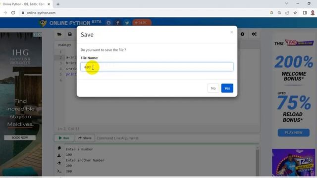 Online Python IDE смотреть онлайн