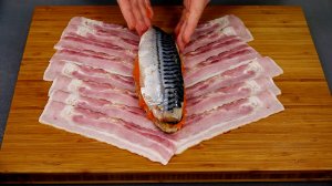 Ещё один способ приготовления скумбрии! Рулеты из скумбрии! СКУМБРИЯ В БЕКОНЕ - невероятно вкусно!