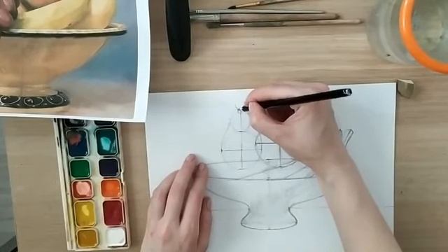 Рисуем классический натюрморт.Фрукты смотреть онлайн