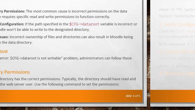 Troubleshooting Moodle Error: $CFG- dataroot is not Writable смотреть онлайн