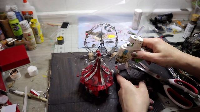 Diorama build with lights. Making miniature worlds. Graveyard, haunted mansion and Carnival Diorama смотреть онлайн